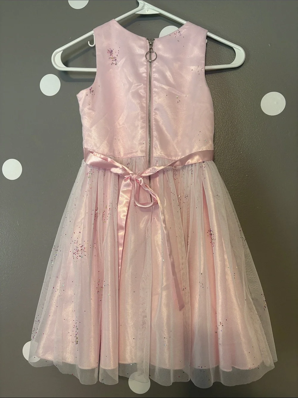 American Princess Light Pink Tulle Party Dress with Jeweled Neckline